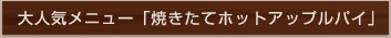 大人気メニュー「焼きたてホットアップルパイ」